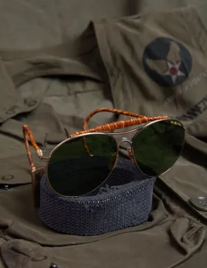 Helio Ascari Vintage WWII American Optical Aviators with Full Bridge Wrap