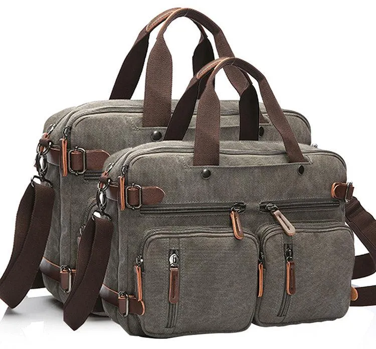High Quality Casual Canvas Business Briefcase Mens Bag