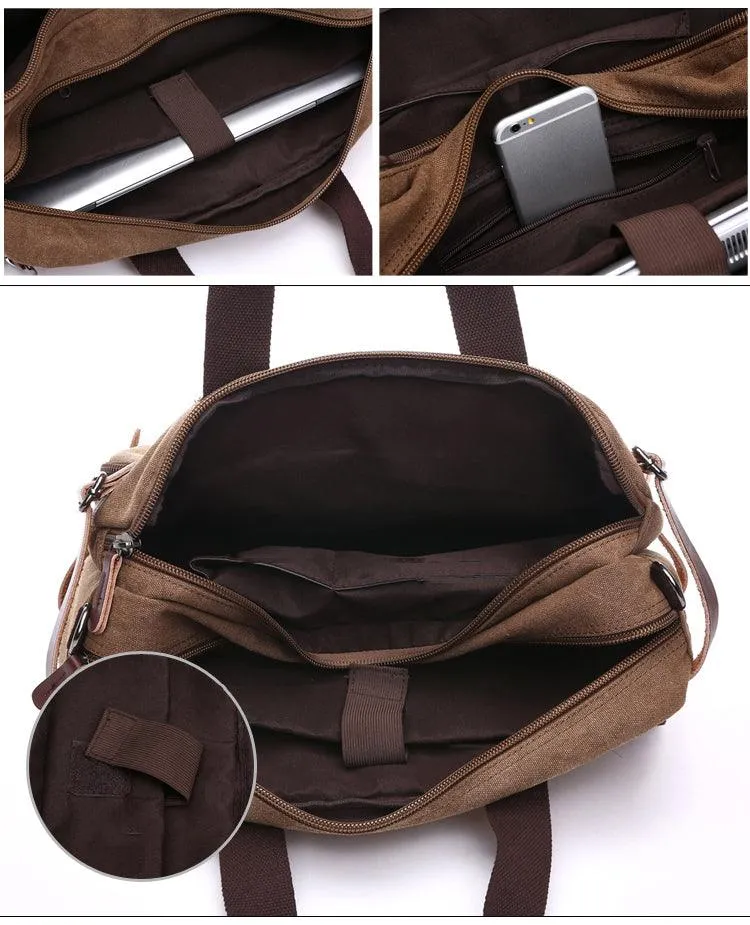 High Quality Casual Canvas Business Briefcase Mens Bag
