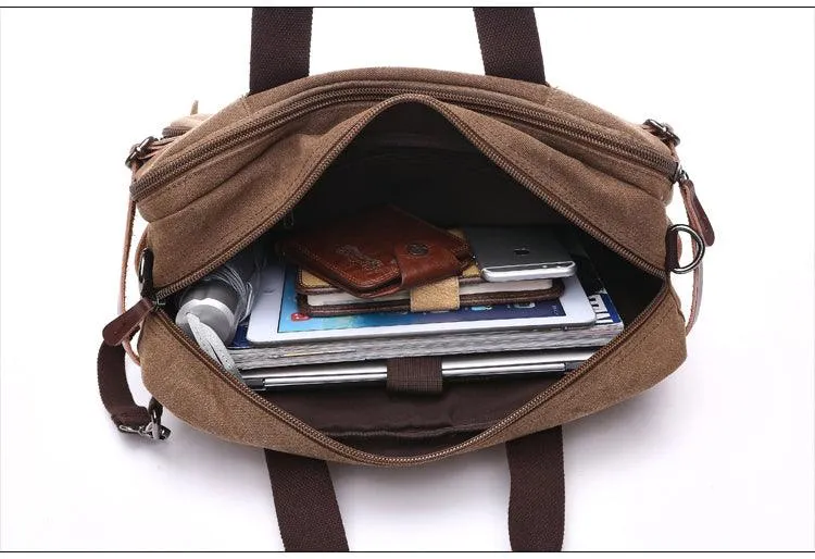 High Quality Casual Canvas Business Briefcase Mens Bag