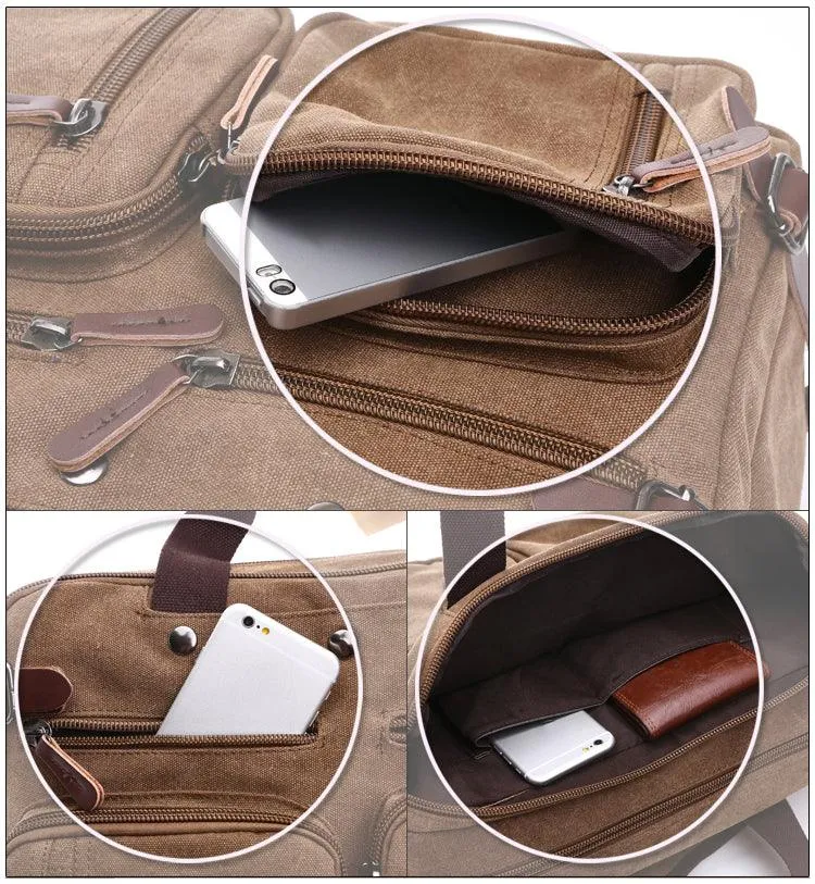 High Quality Casual Canvas Business Briefcase Mens Bag