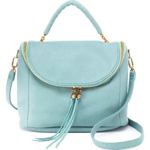Hobo Fern Satchel Pale Green Pebbled Leather