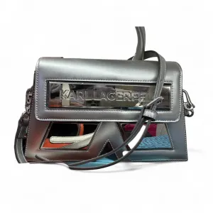 Holographic Karl Lagerfeld Sculpted Bag ⚡🩶 – Reflective Futurism Meets Iconic Shape