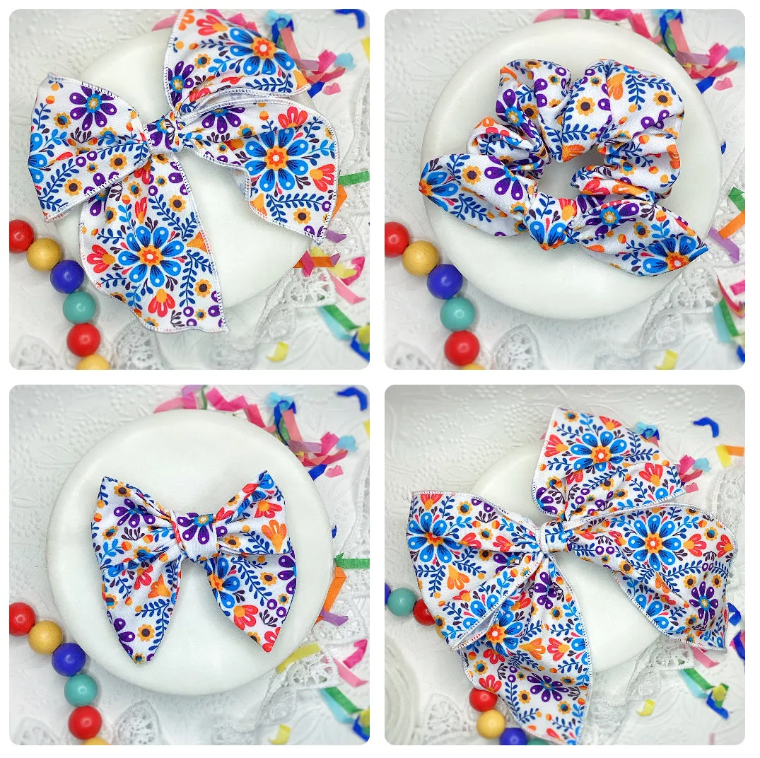 Huilpiles Florals Bow Strip and Scrunchie Collection