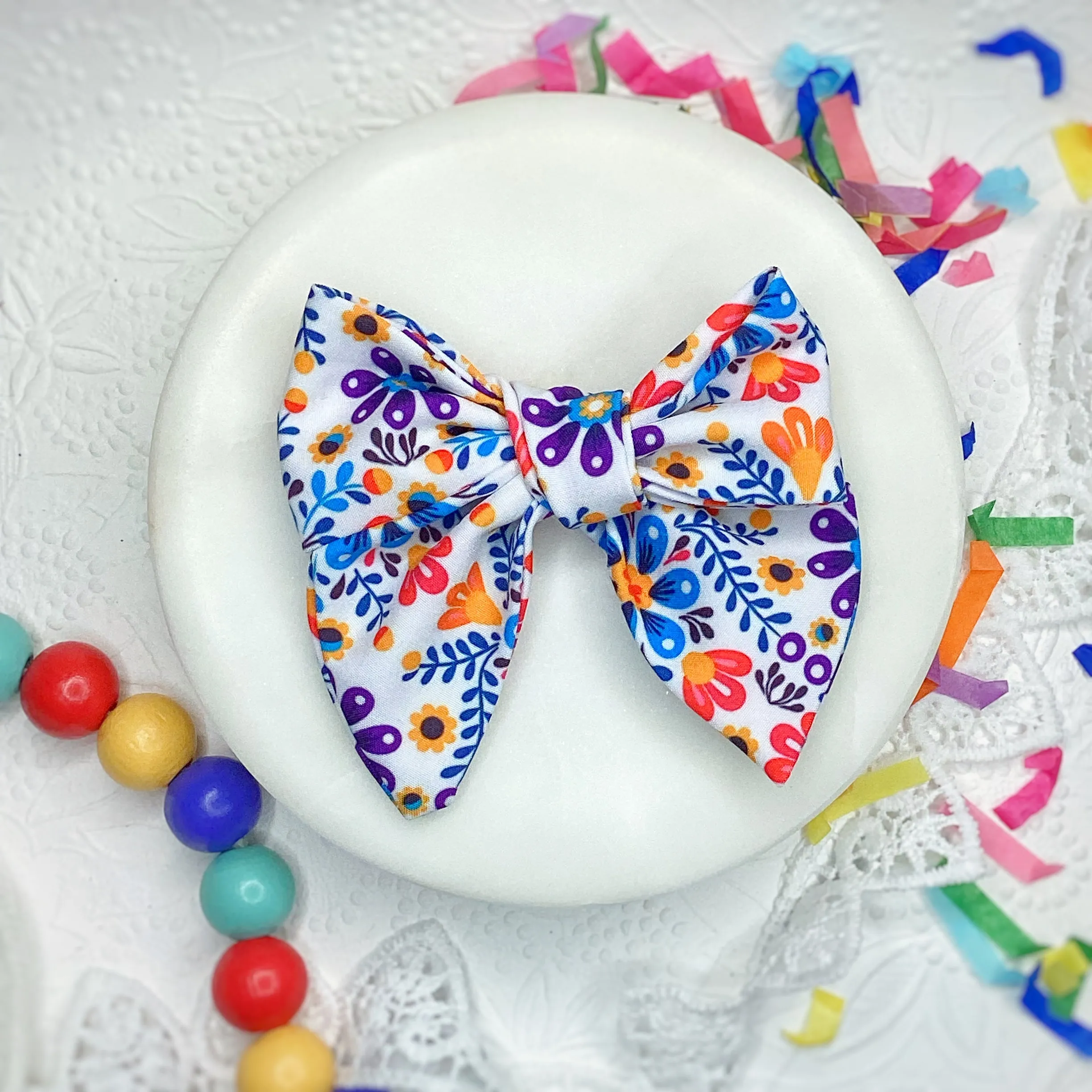 Huilpiles Florals Bow Strip and Scrunchie Collection