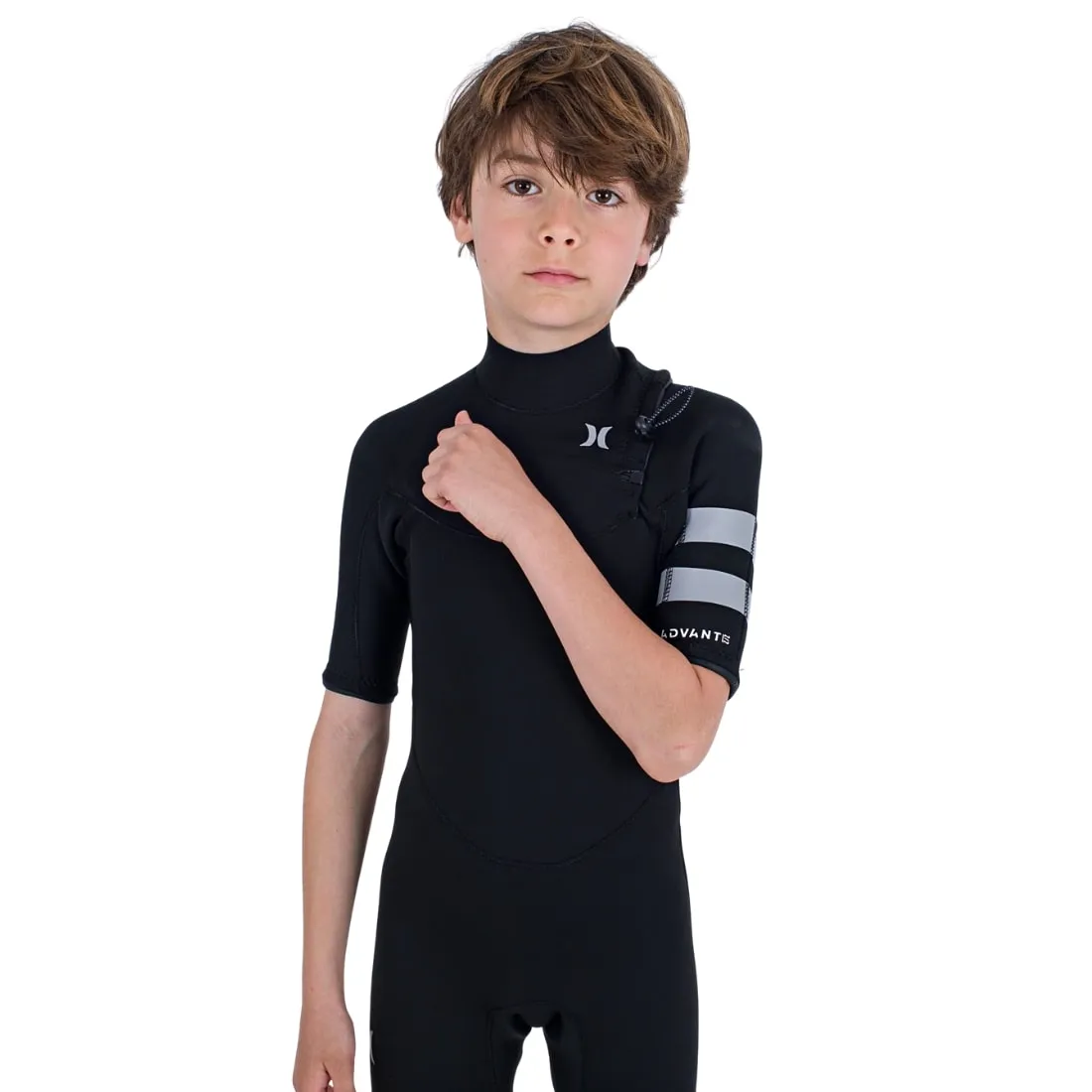 Hurley Kids Advantage 2/2mm Chest Zip Short Sleeve Wetsuit - Black