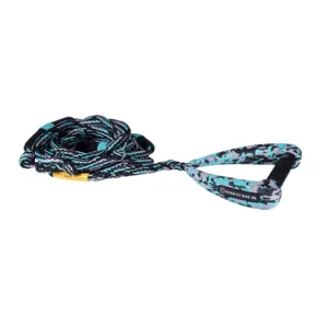 HYPERLITE 25' ARC SURF ROPE W/ HANDLE TEAL/GREY