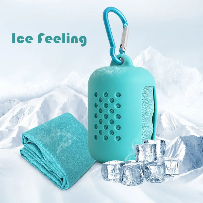 Ice Feeling Sports Towel Compressed Microfiber Cooling Towel Quick-Drying