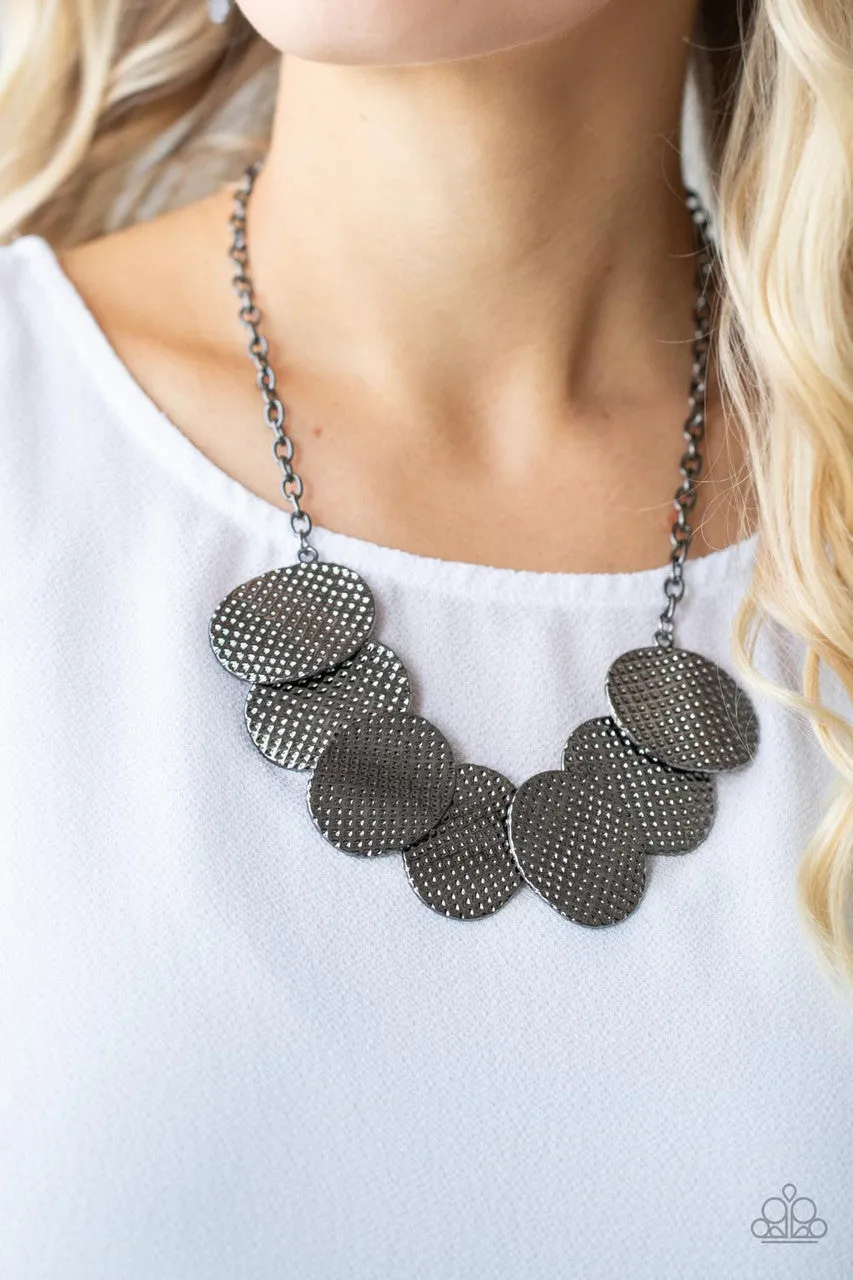 Industrial Wave Black Paparazzi Necklace