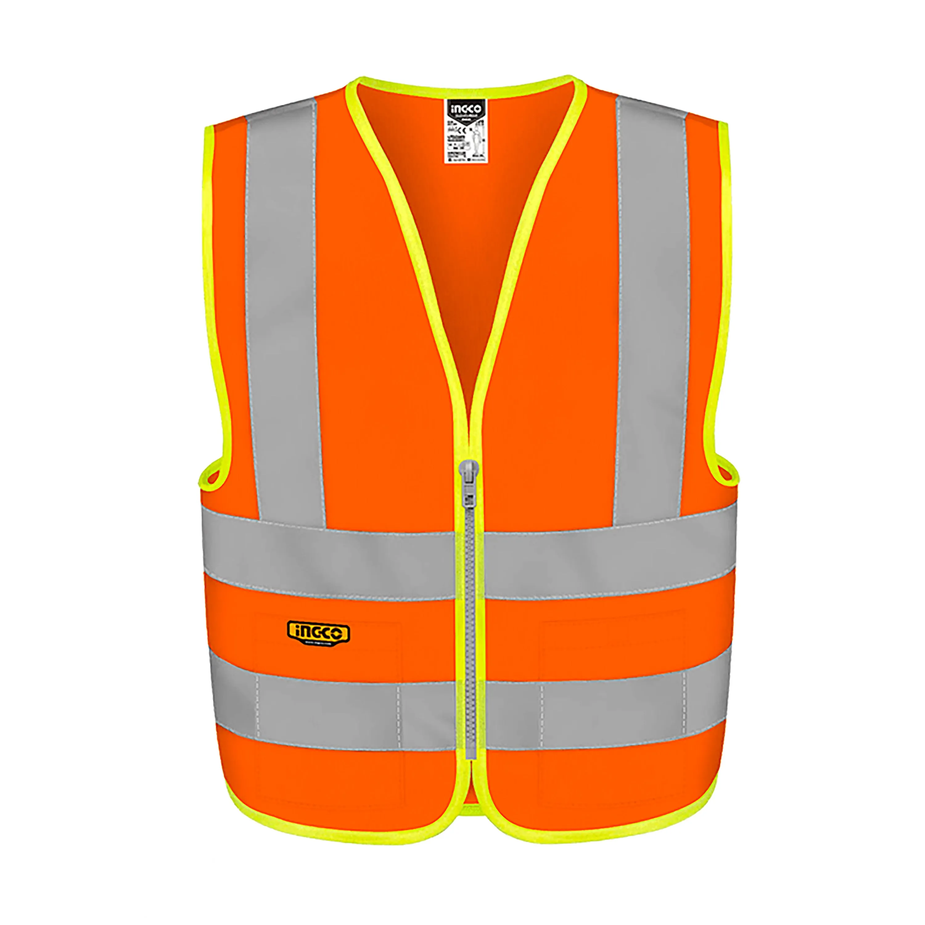 Ingco Reflection Vest (XL) Flourescent Orange Polyester Knitted Fabric RV82XL ING-HT