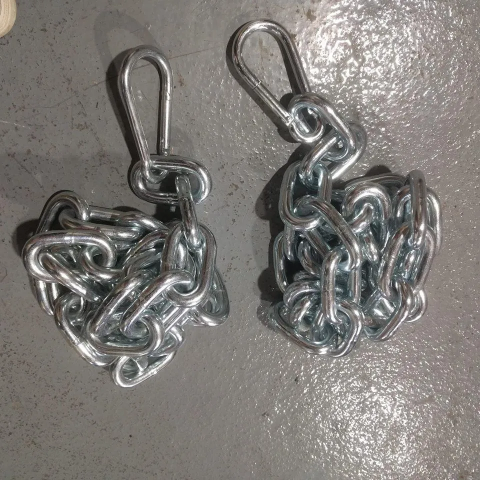 ISF Powerlifting Chains 5/8" Link 20LB Pair Carabiner