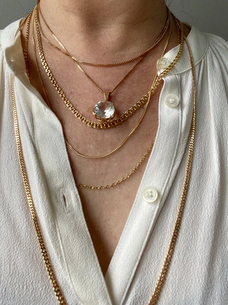 Italian vintage 18k gold curb link necklace by Balestra - 21 inch length