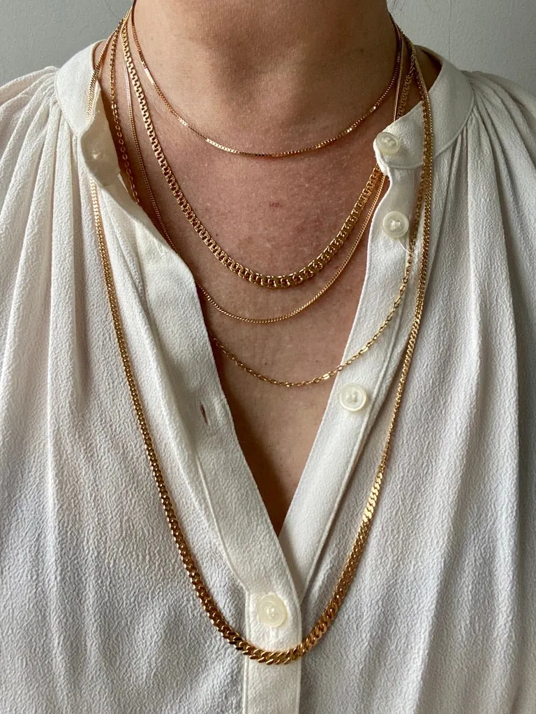 Italian vintage 18k gold curb link necklace by Balestra - 21 inch length