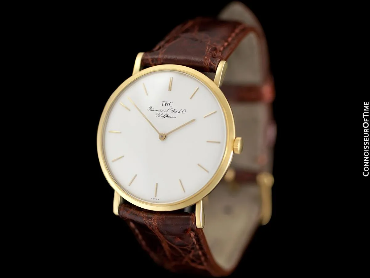 IWC Portofino Vintage Mens Thin Handwound Watch - 18K Gold