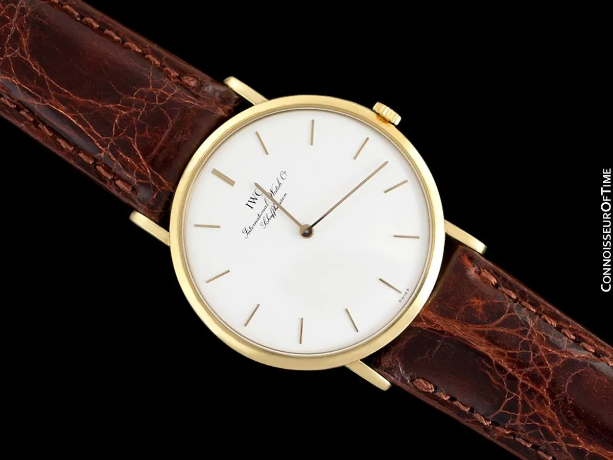 IWC Portofino Vintage Mens Thin Handwound Watch - 18K Gold