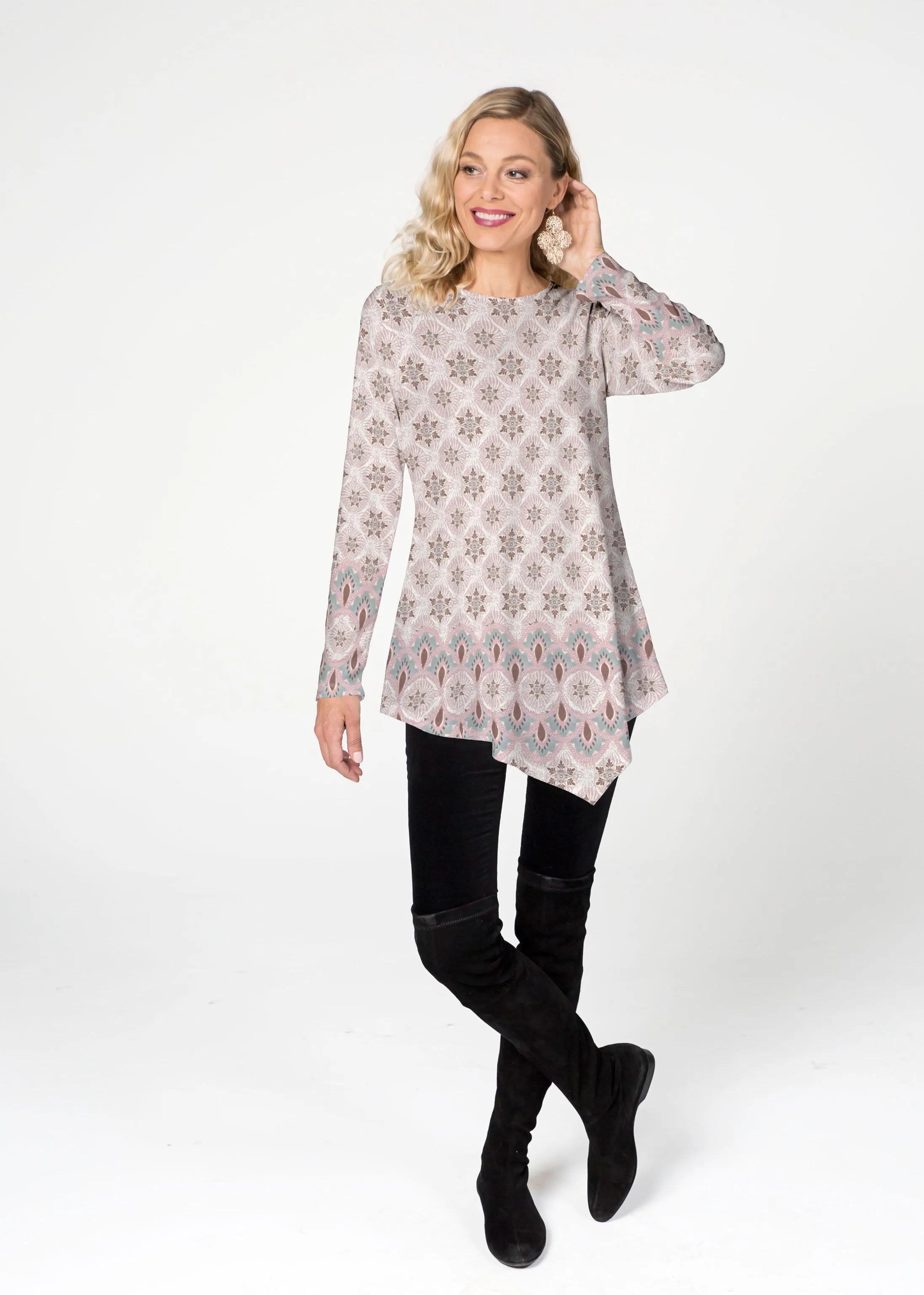 Izzy Grey (19200) ~ Asymmetrical French Terry Tunic