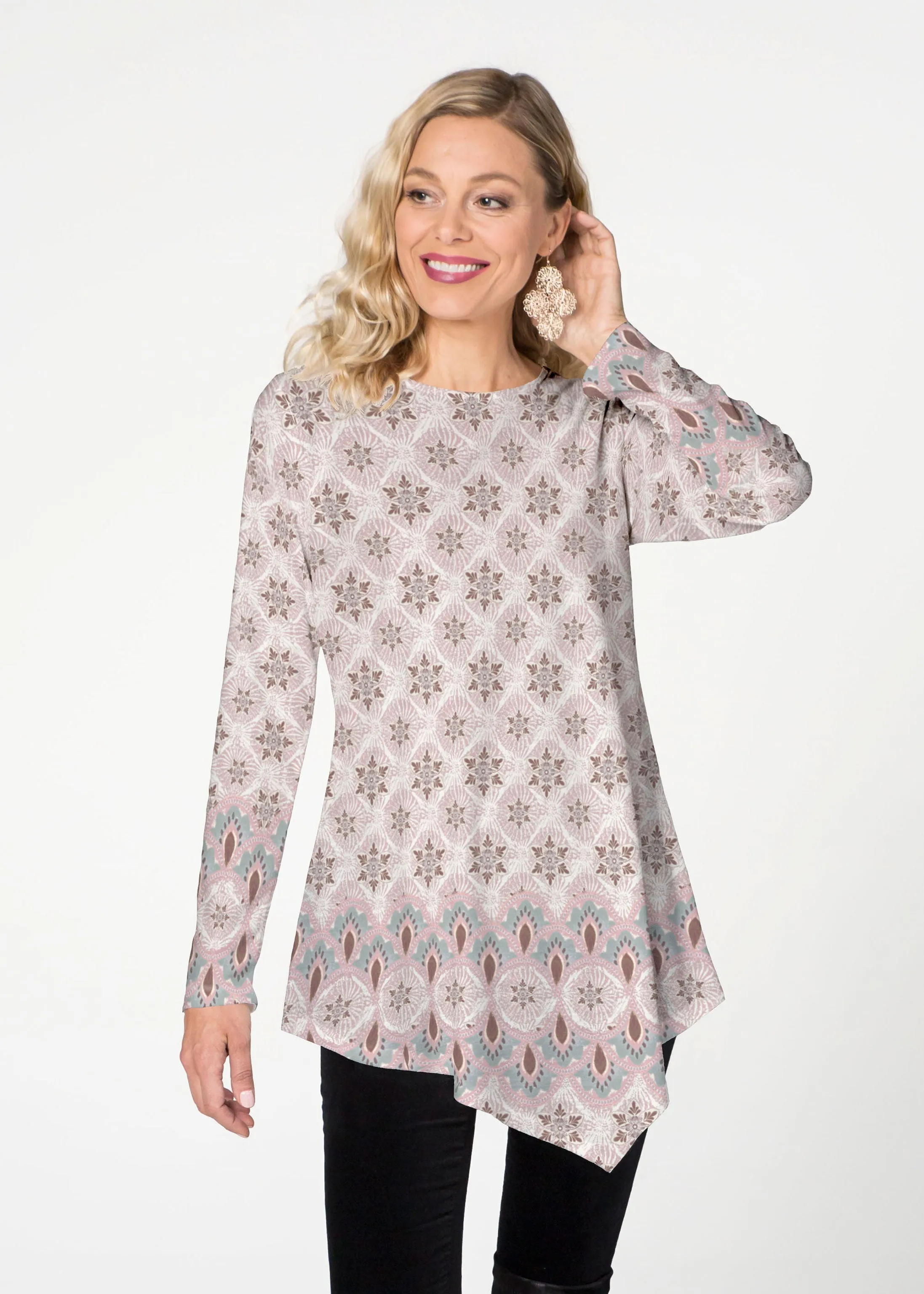 Izzy Grey (19200) ~ Asymmetrical French Terry Tunic