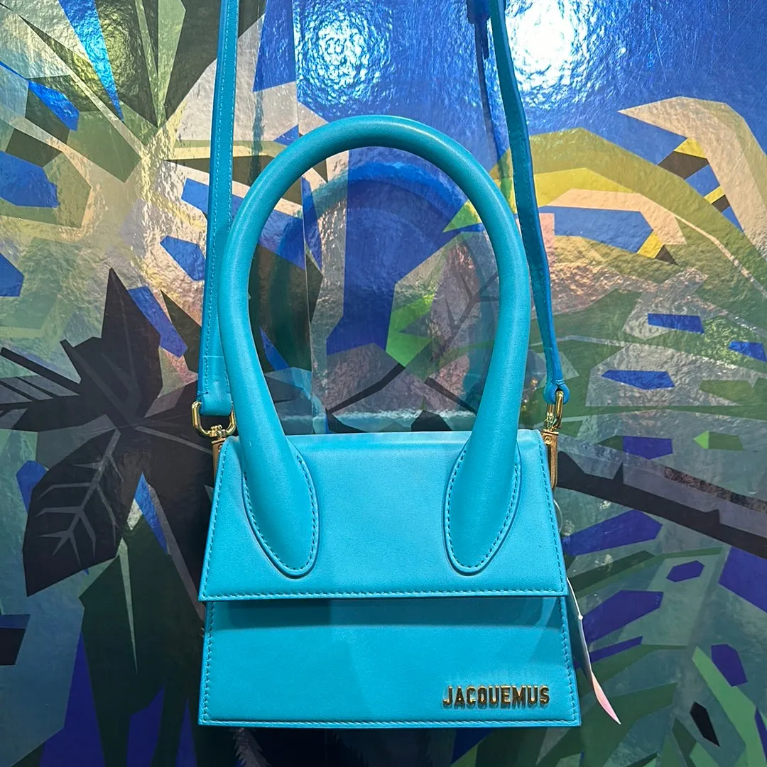 JACQUEMUS Le Chiquito Moyen Turquoise Bag