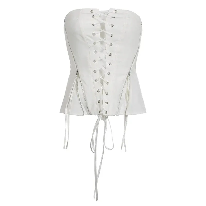 JazzHer Giovana Drawstring Strapless Top