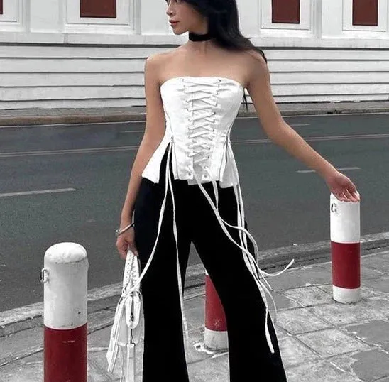 JazzHer Giovana Drawstring Strapless Top