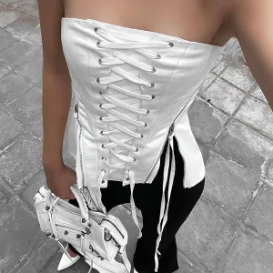 JazzHer Giovana Drawstring Strapless Top