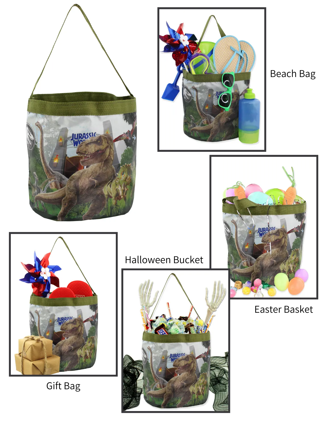 Jurassic World Collapsible Bucket Tote Bag