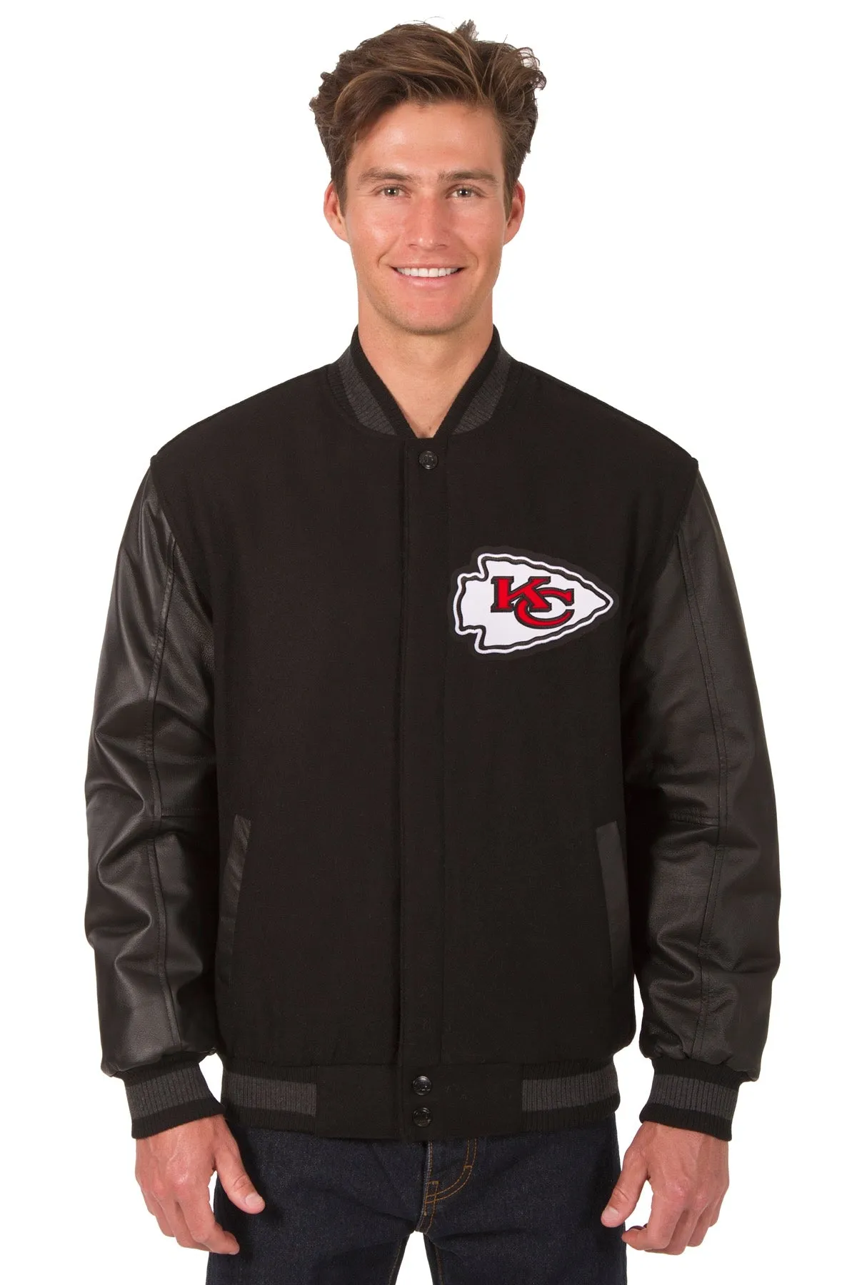 Kansas City Chiefs Reversible Wool and Leather Jacket