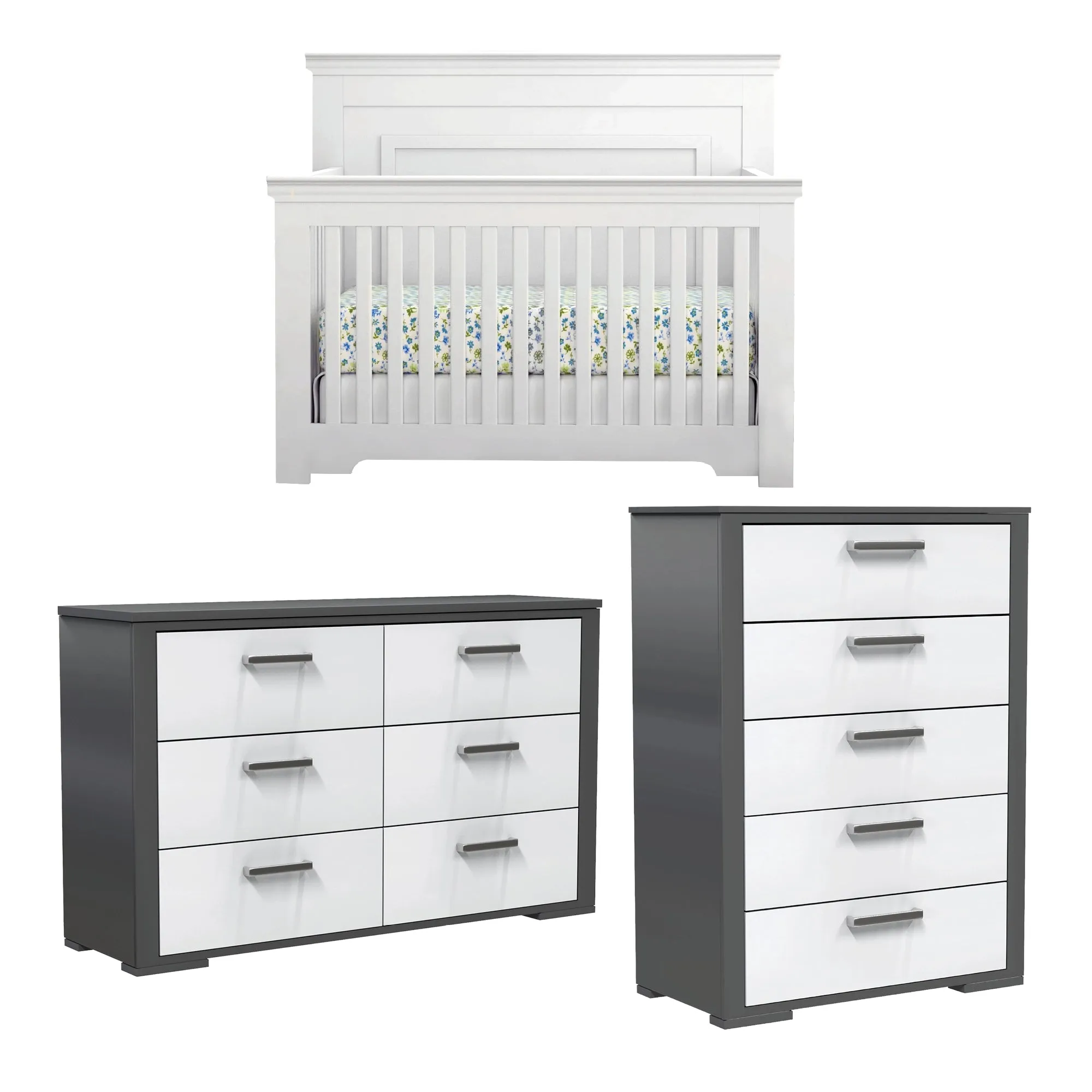 Karlstad trio collection - convertible crib, nursery room furniture
