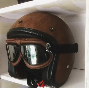 KB-HELLT - Vintage Style Leather-Covered Helmet