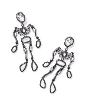 Kendra Scott Skeleton Statement Earrings - Gunmetal Ivory Mother of Pearl