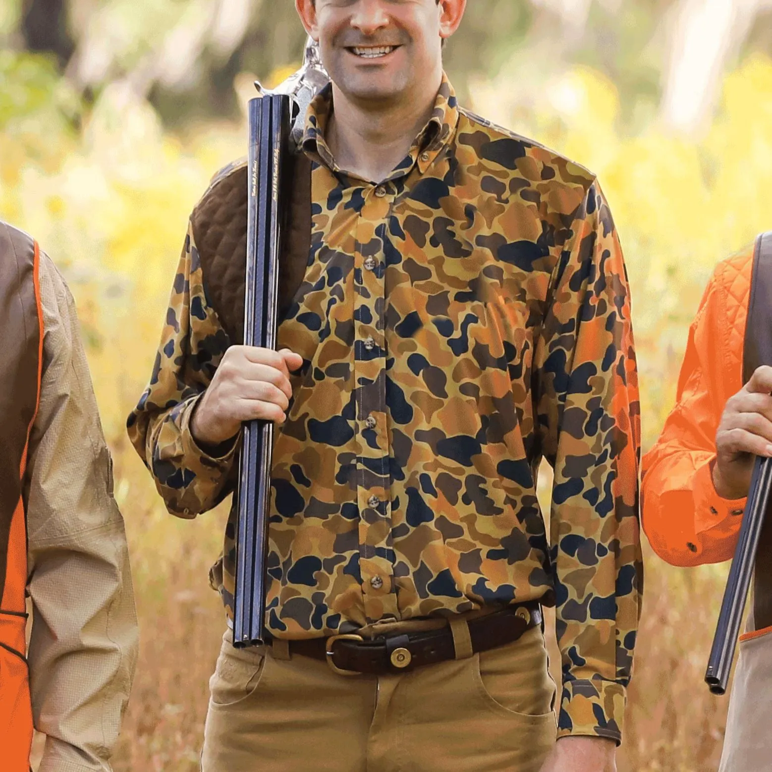 Kevin's Brown Vintage Camo Performance Right Hand Long Sleeve Shooting Shirt