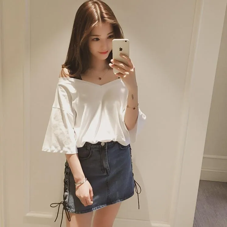 Lace Strap Top Shirt SD02449