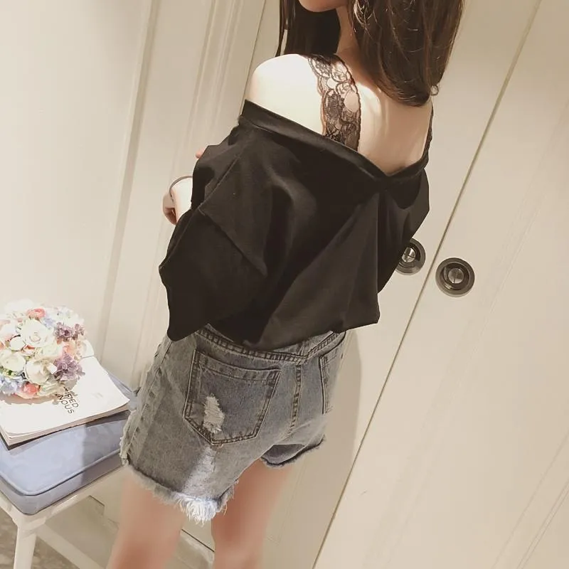 Lace Strap Top Shirt SD02449