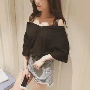 Lace Strap Top Shirt SD02449