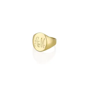 LANA OVAL 2-LETTER MONOGRAM SIGNET RING