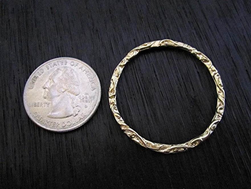Large Gold Bronze Detailed Designer Jewelry Link Connector and Charm Holder (N)