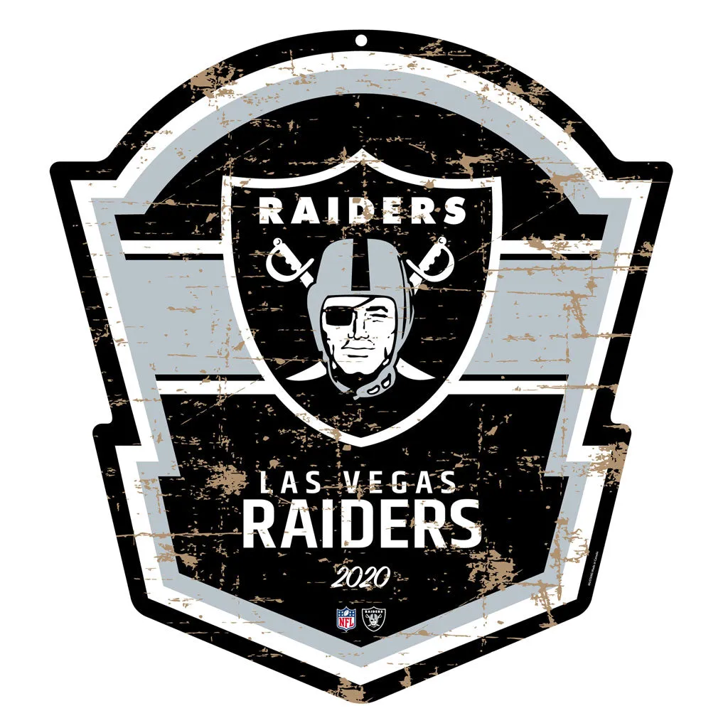 Las Vegas Raiders 22" PVC Distressed Shield