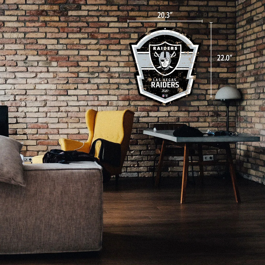 Las Vegas Raiders 22" PVC Distressed Shield