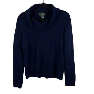 Lauren Ralph Lauren Merino Wool Cashmere Angora Rabbit Sweater Size L Blue Soft