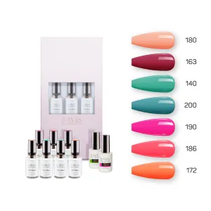 Lavis Holiday Collection: 7 Gel Polishes, 1 Base Gel, 1 Top Gel - Set 13 - 180, 163, 140, 200, 190, 186, 172   BT