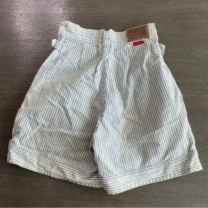 Lawman Vintage Pinstriped Blue White Denim Shorts 25