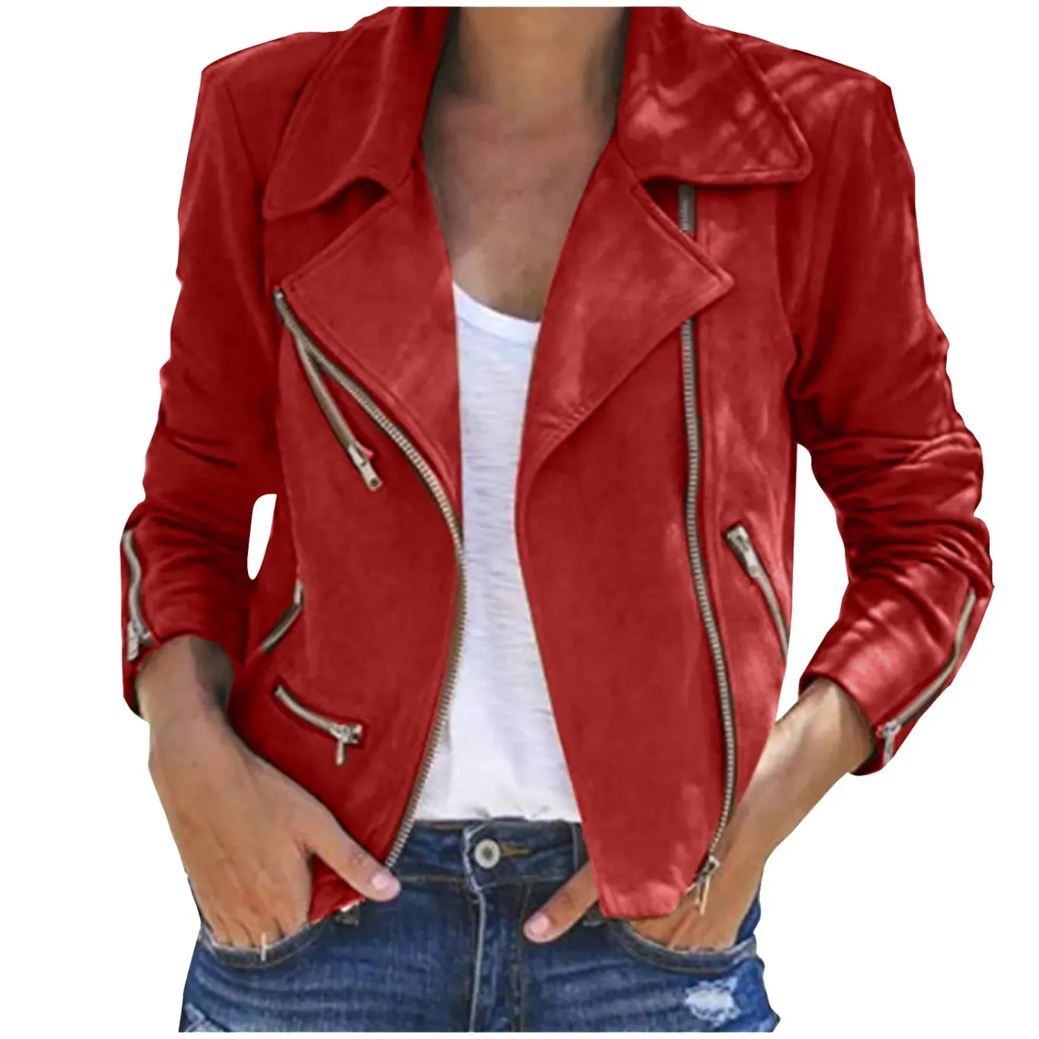 Leather Aura™ | Women's Vintage Leather Jacket | Zipper Closure, Soft Texture & Stylish Fit
