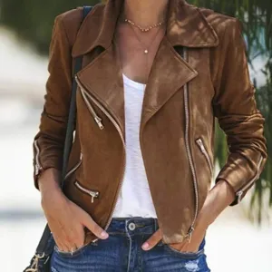 Leather Aura™ | Women's Vintage Leather Jacket | Zipper Closure, Soft Texture & Stylish Fit