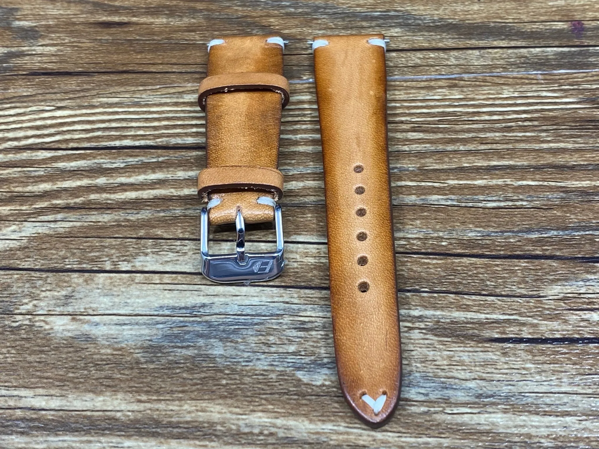 Leather Watch Straps 20mm, Vintage Brown Leather Mens Wrist Watch Band Replacement, Personalise Christmas Gift idea, Hand Stitched Vintage Faded Brown Leather Watch Straps, Watch Straps 19mm for Rolex