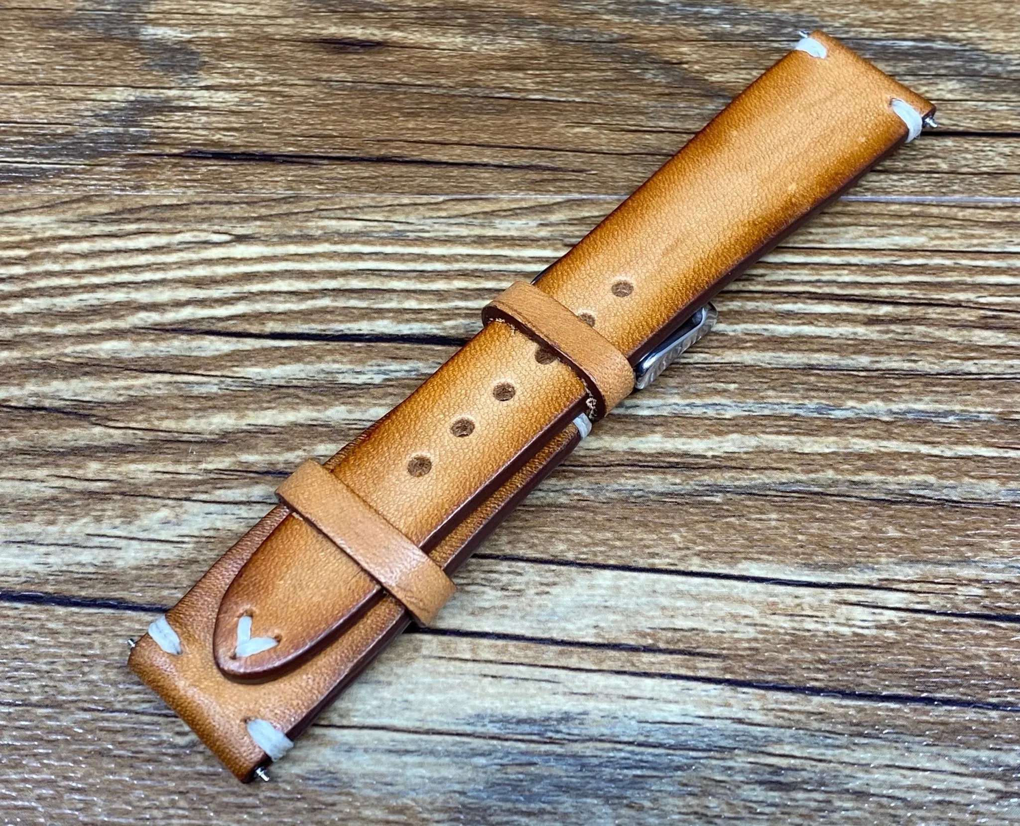 Leather Watch Straps 20mm, Vintage Brown Leather Mens Wrist Watch Band Replacement, Personalise Christmas Gift idea, Hand Stitched Vintage Faded Brown Leather Watch Straps, Watch Straps 19mm for Rolex