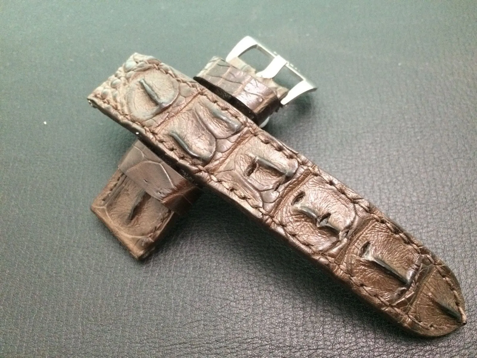Leather Watch Straps, Brown Alligator Watch band, Leather Watch Band, 24mm 26mm Watch Strap replacement