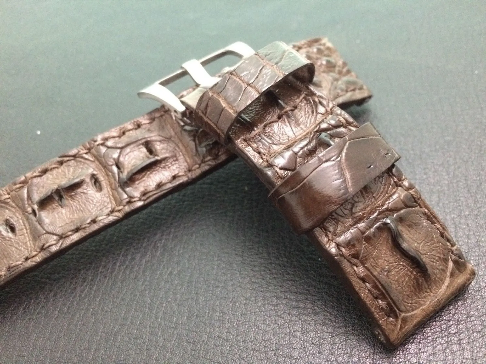 Leather Watch Straps, Brown Alligator Watch band, Leather Watch Band, 24mm 26mm Watch Strap replacement