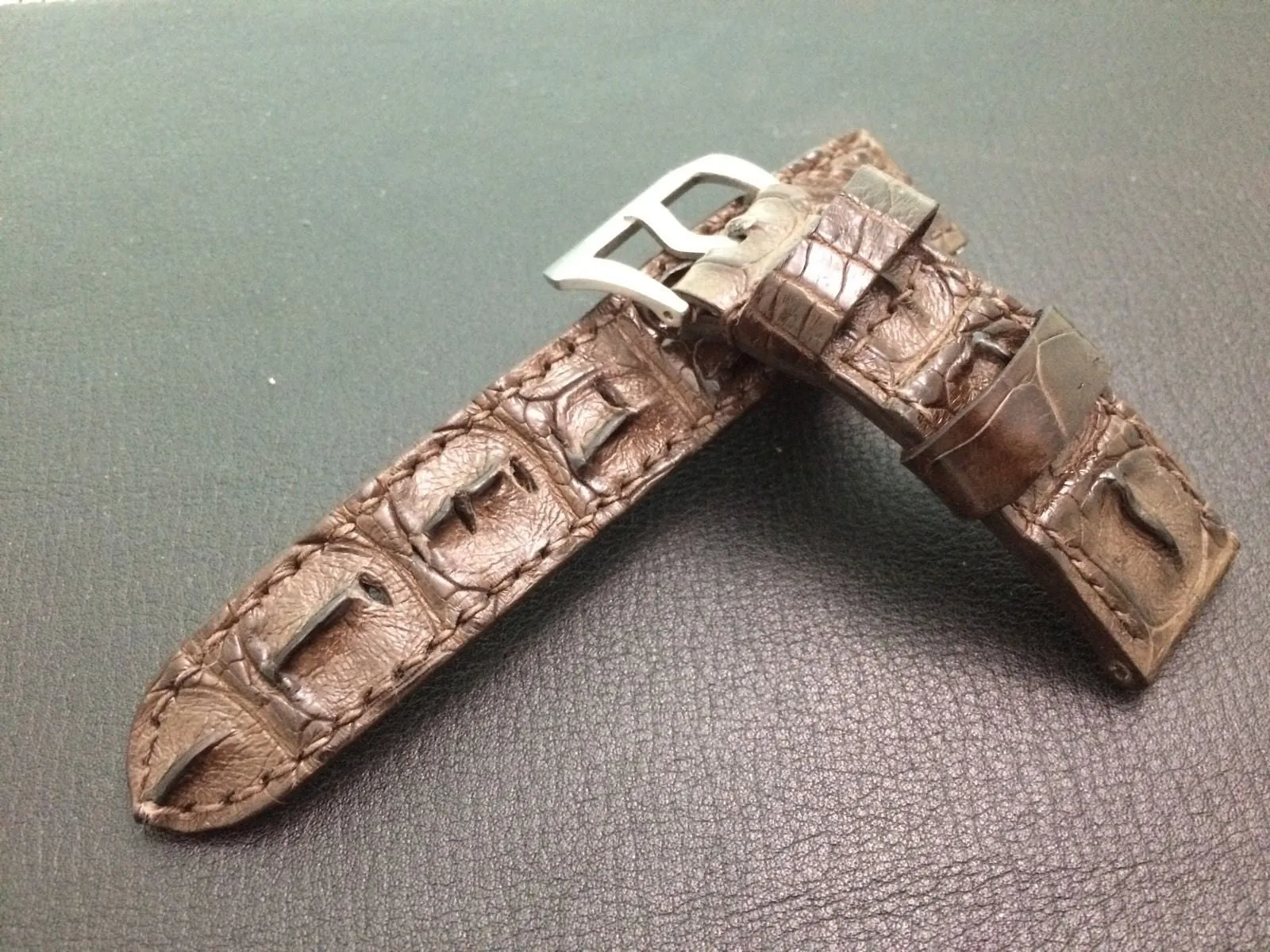 Leather Watch Straps, Brown Alligator Watch band, Leather Watch Band, 24mm 26mm Watch Strap replacement