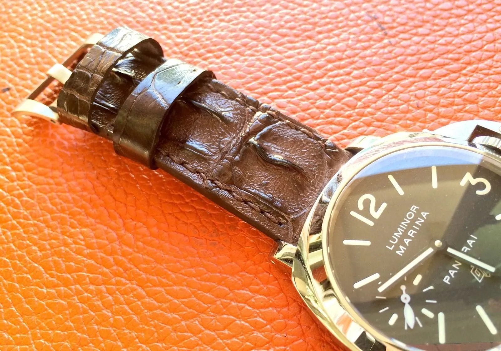 Leather Watch Straps, Brown Alligator Watch band, Leather Watch Band, 24mm 26mm Watch Strap replacement
