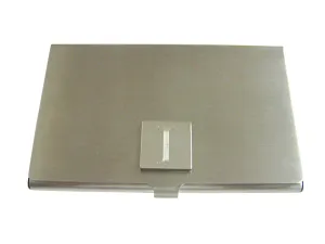 Letter I Etched Monogram Business Card Holder